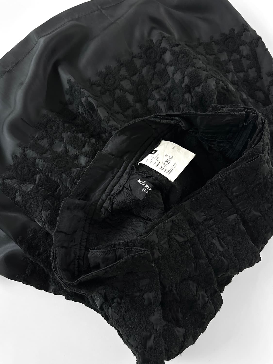 2001 AD 트리콧 꼼데 가르송 플로럴 레이스 플리츠 스커트 상품이미지3