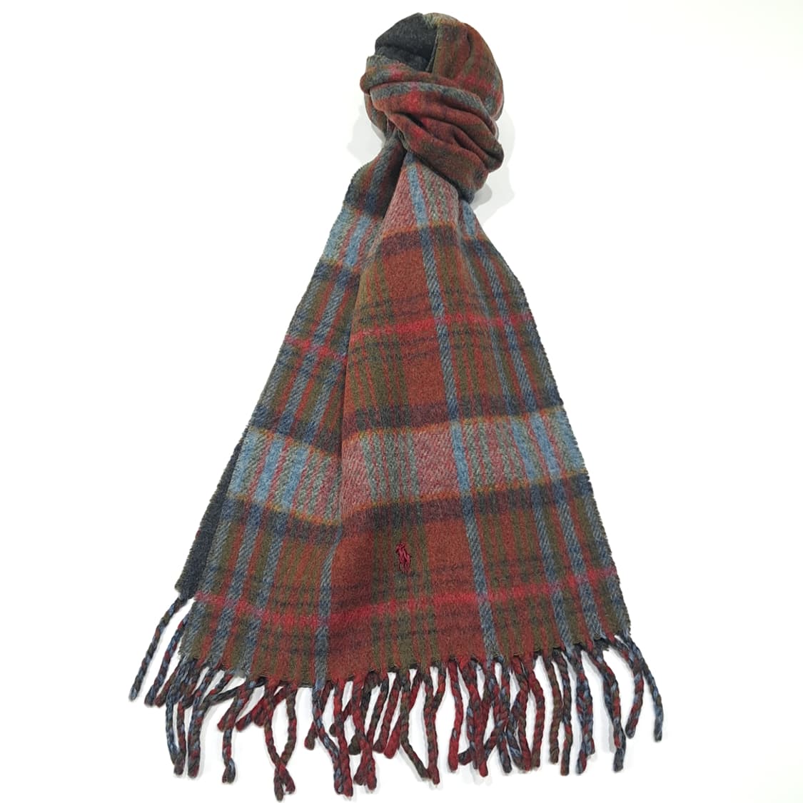 MX655 폴로 90s 이태리판 램스울 양면 타탄체크 머플러 목도리 상품이미지1