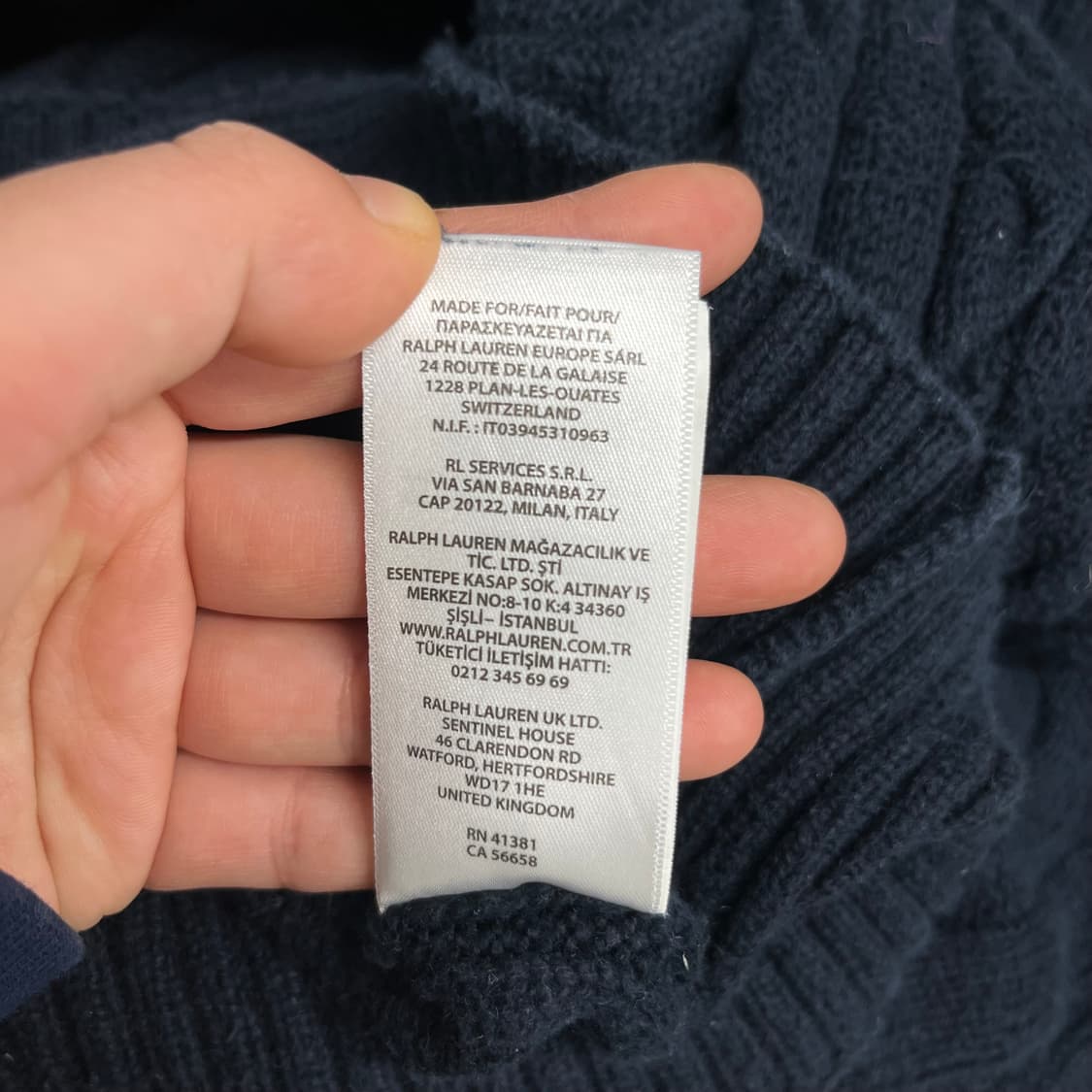 95 폴로랄프로렌 신형라벨 꽈배기 블랙 니트 상품이미지6