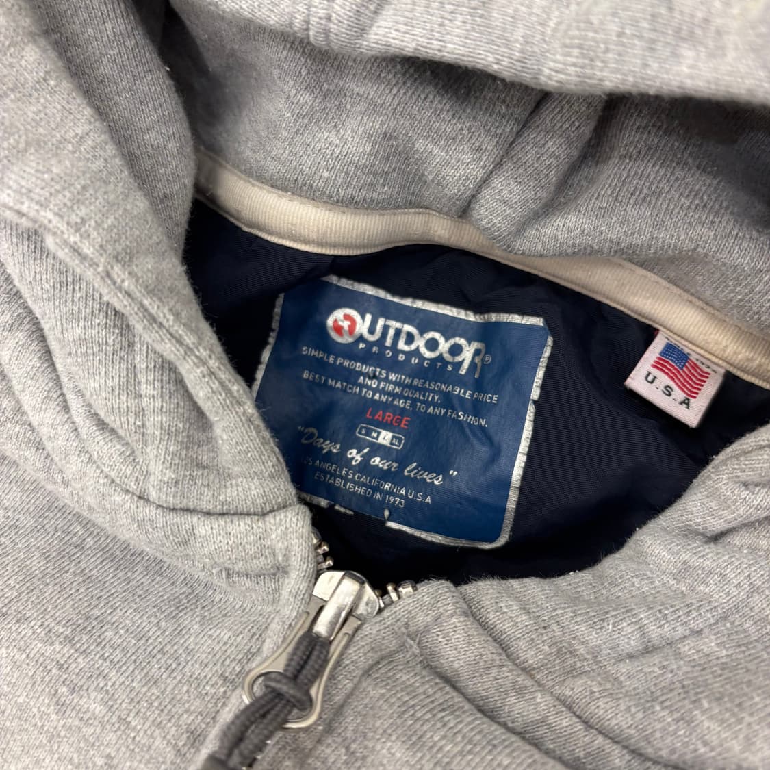 아웃도어프로덕츠 빅로고 그레이 후드집업 상품이미지4