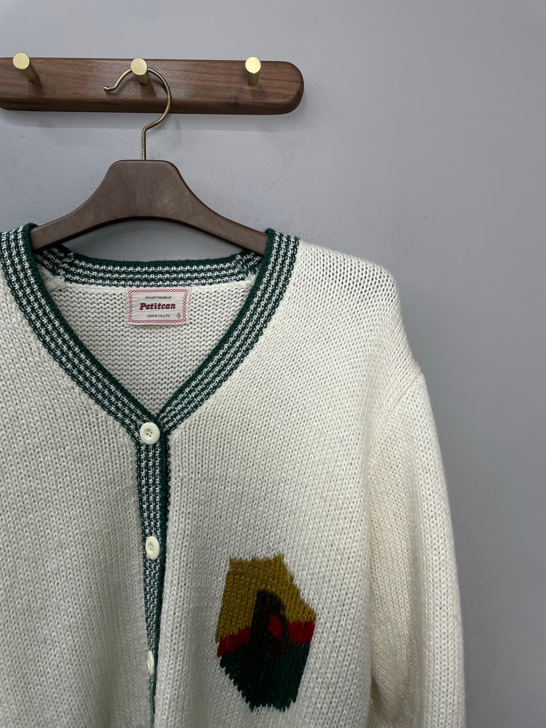 빈티지 울 혼방 브이넥 니트 가디건 H1520 상품이미지3