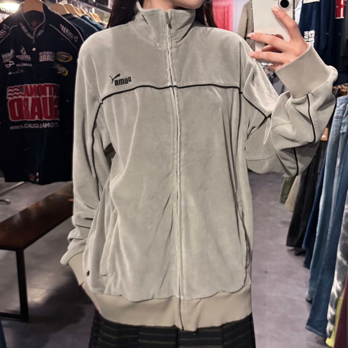 [IM] Puma 퓨마 벨벳 트랙 자켓 그레이 상품이미지3