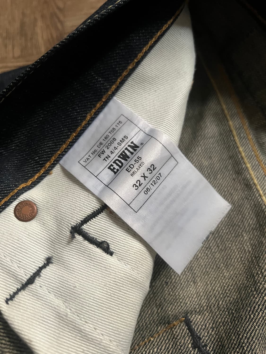 [32]EDWIN 에드윈 06fw 재패니즈 리지드 데님 팬츠 상품이미지5