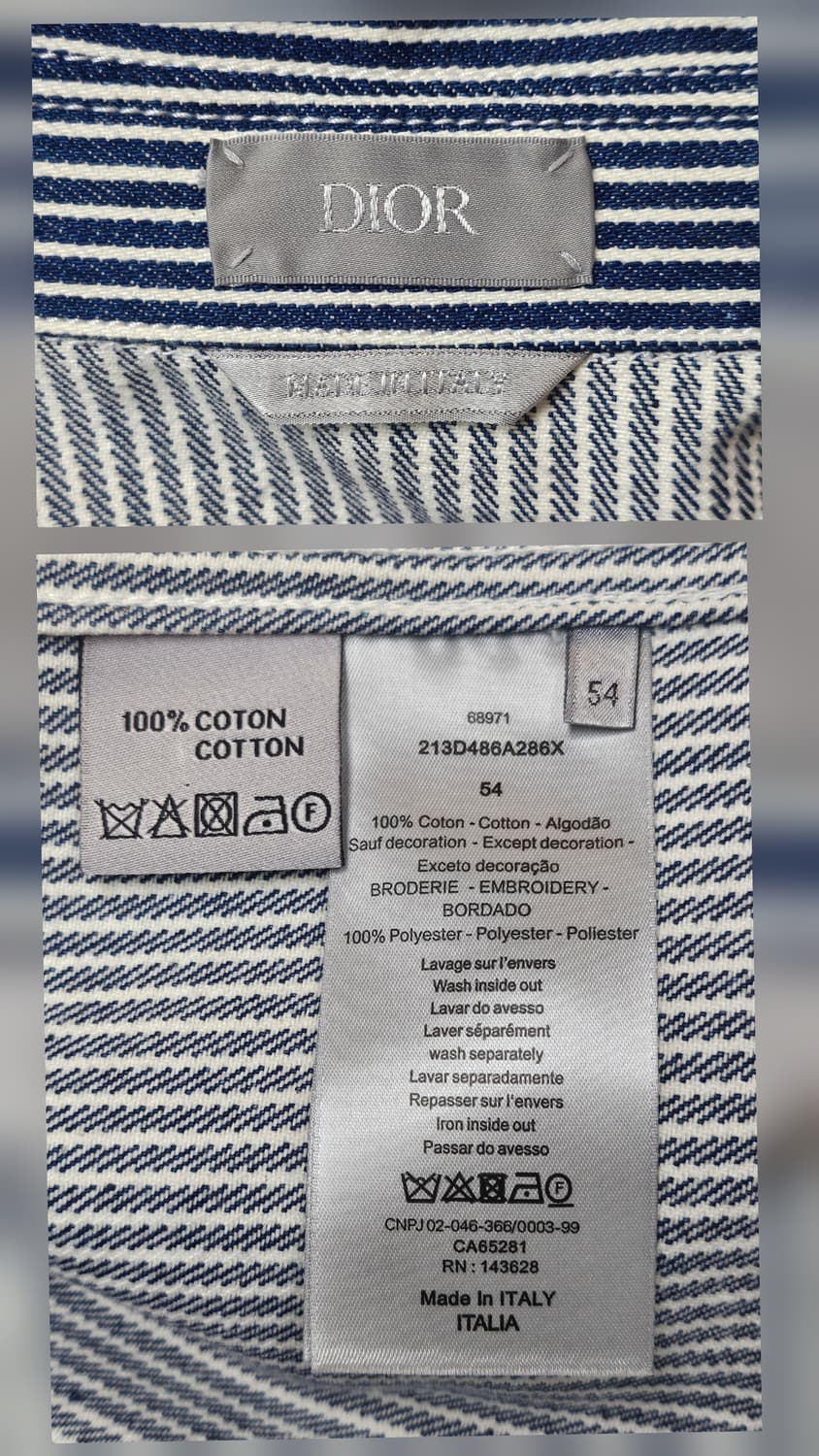 디올 CD하트 스트라이프 남성 데님자켓 110 집업 명품자켓 MM08 상품이미지6