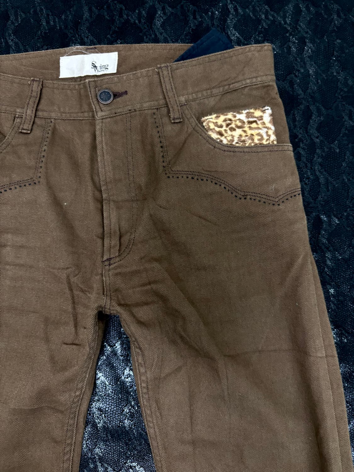 “Vintage” Kitsch Leopard Detail Brown Pa 상품이미지6