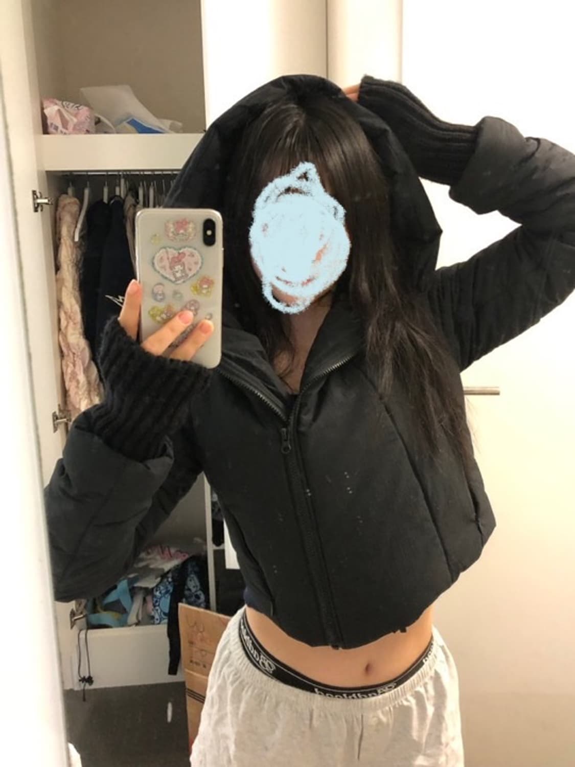 Hyeinseo crop padded jacket 혜인서 크롭 패딩 상품이미지3