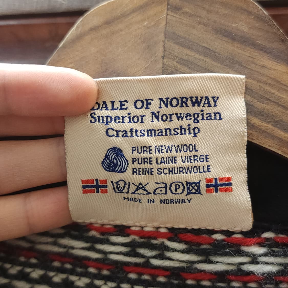 90s 데일 오브 노르웨이 퓨어 뉴울 노르딕 패턴 풀집 울 스웨터 M 상품이미지10