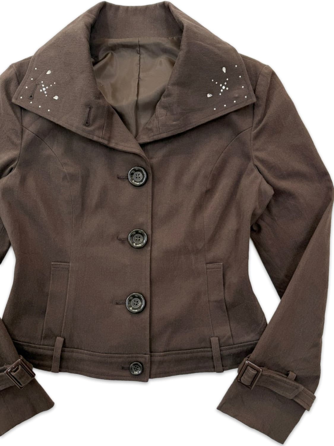 빈티지 브라운 하프 라인 자켓 상품이미지2