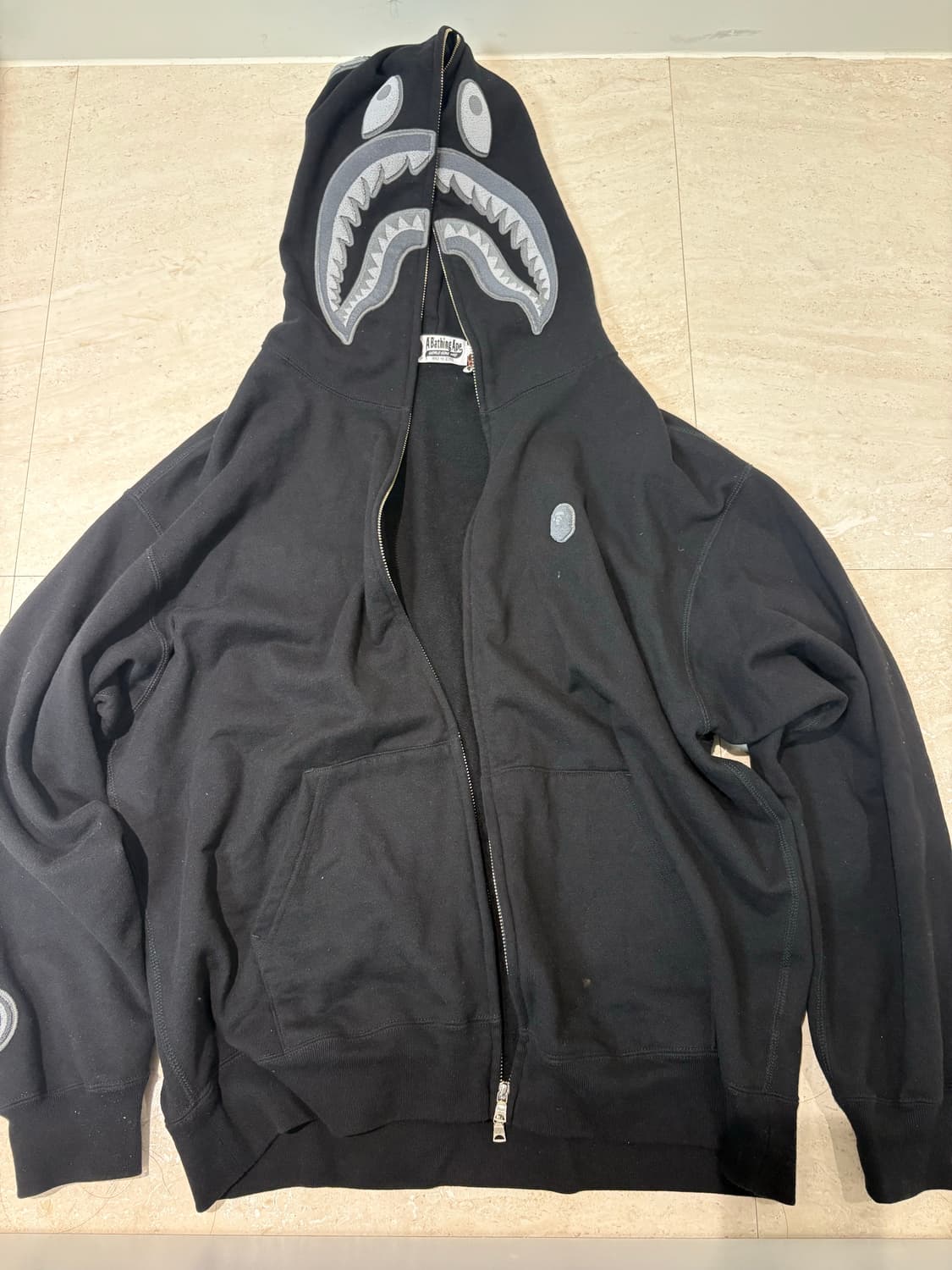 베이프 후드집업 블랙 샤크블랙 상품이미지2