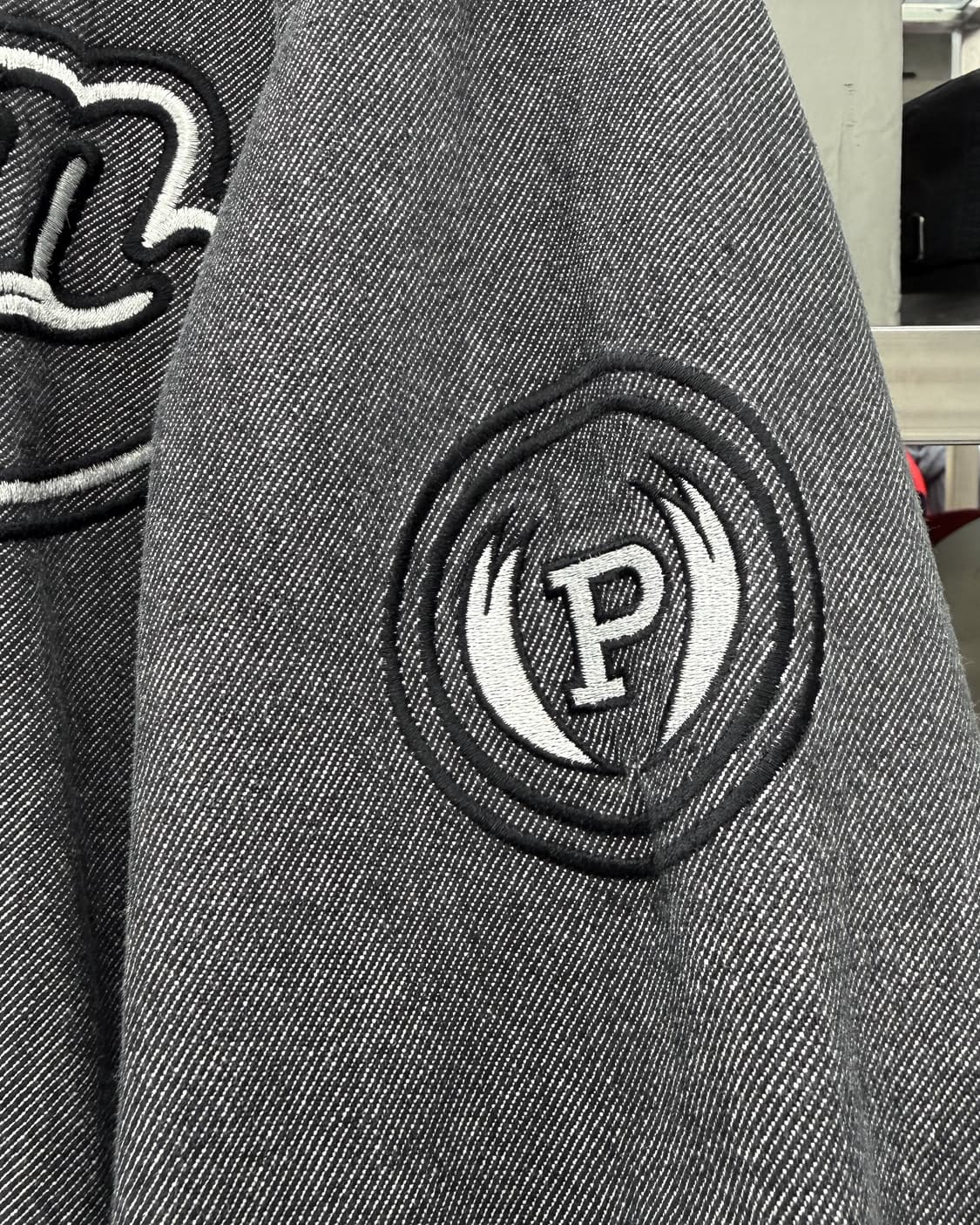 팻팜 PHAT FARM 00s 빅로고 데님 스타디움 봄버 자켓 상품이미지7