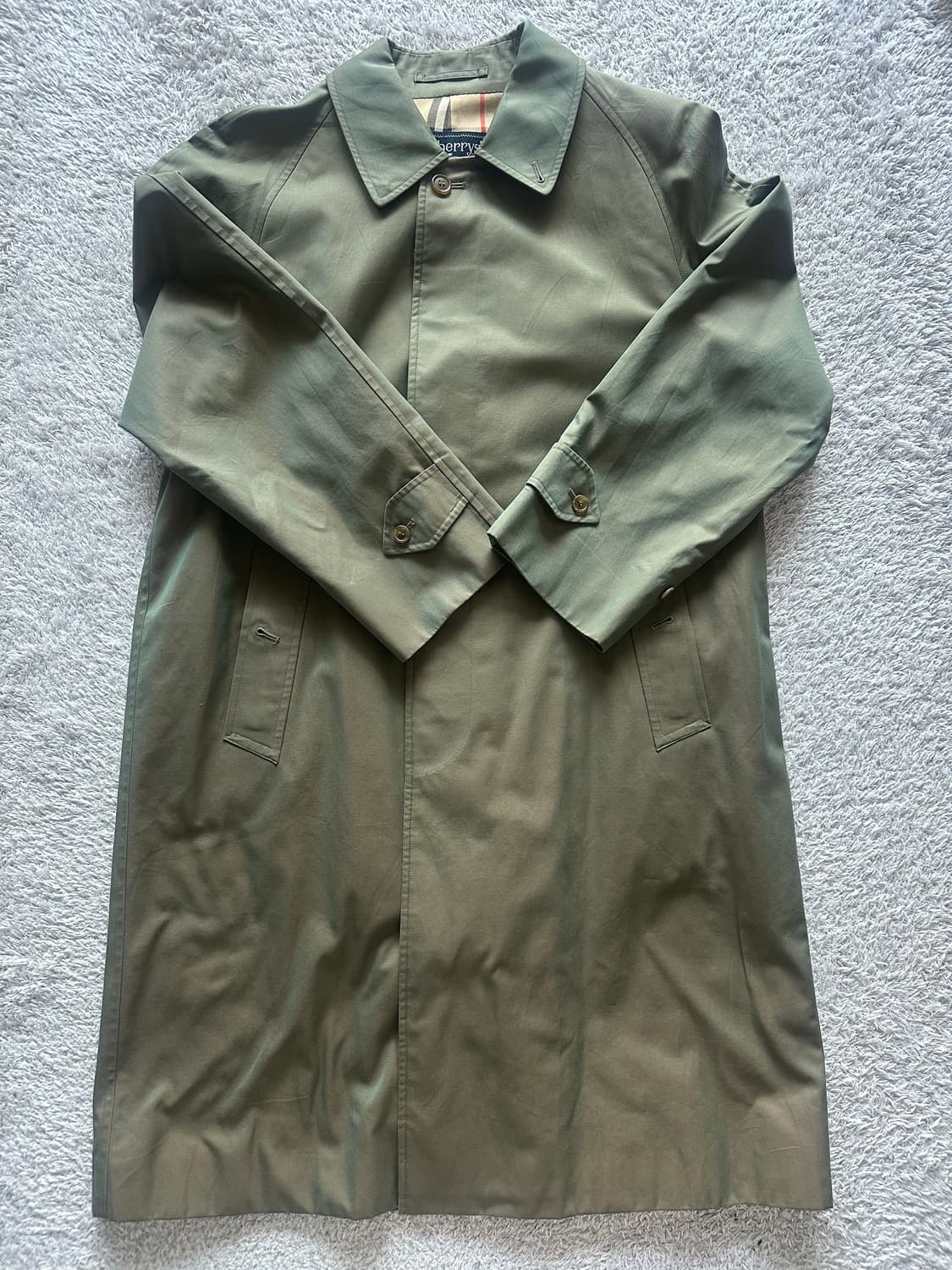 90S 빈티지 블루택 버버리 싱글코트 상품이미지1