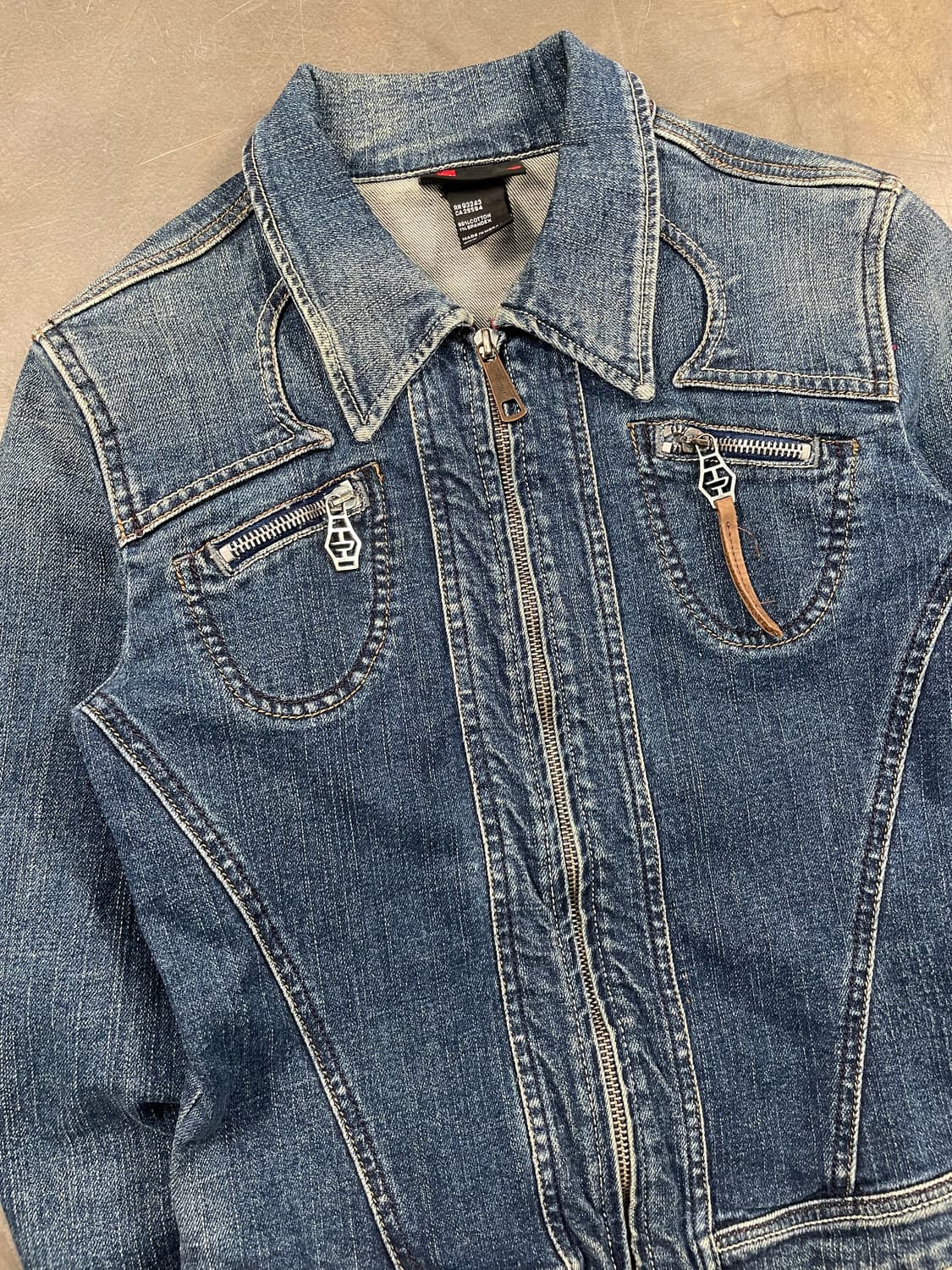 디젤 크롭 데님 바이커 자켓 상품이미지2