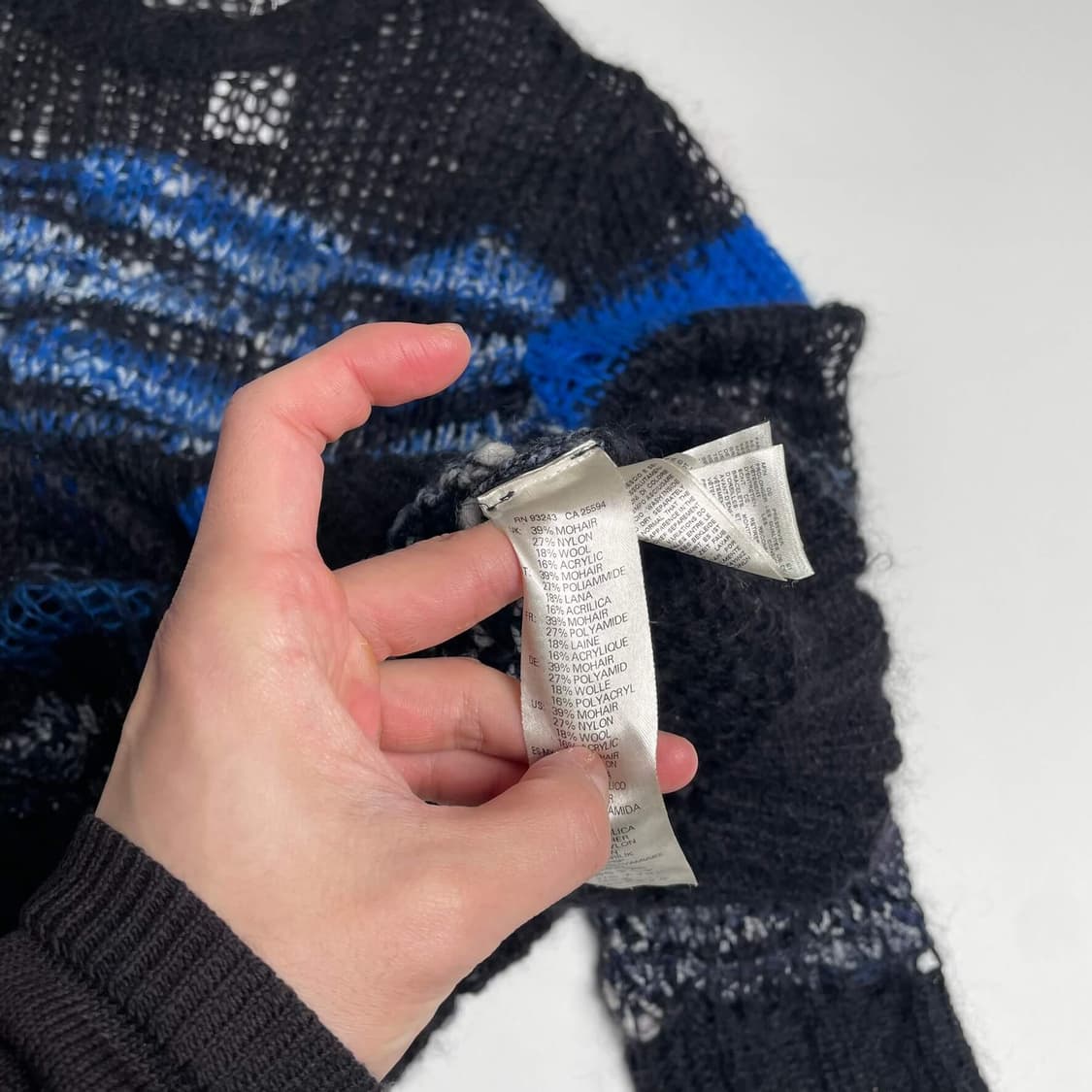 Diesel 블루 모헤어 시스루 니트 상품이미지7