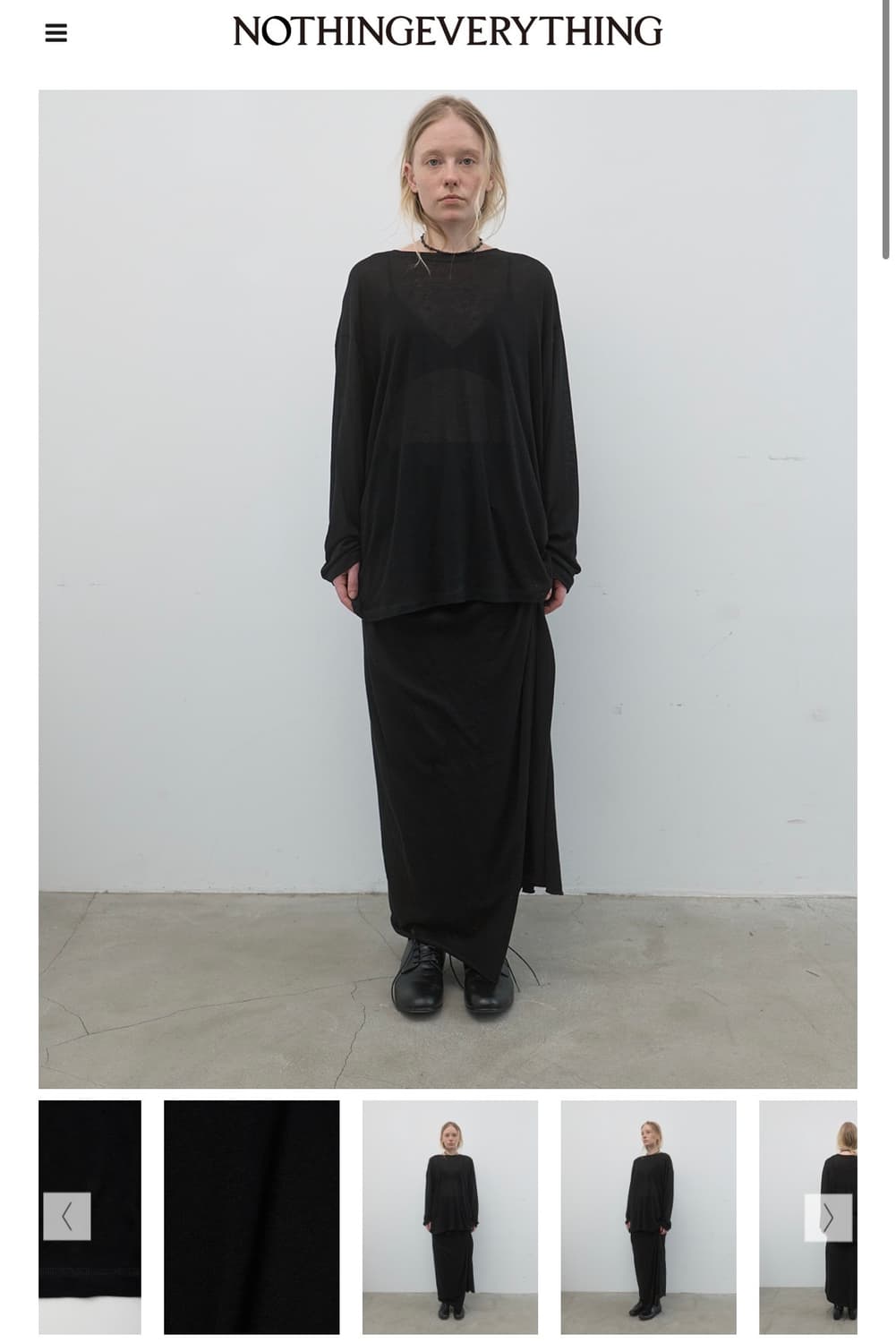 낫띵에브리띵 sheer long sleeve top 상품이미지2