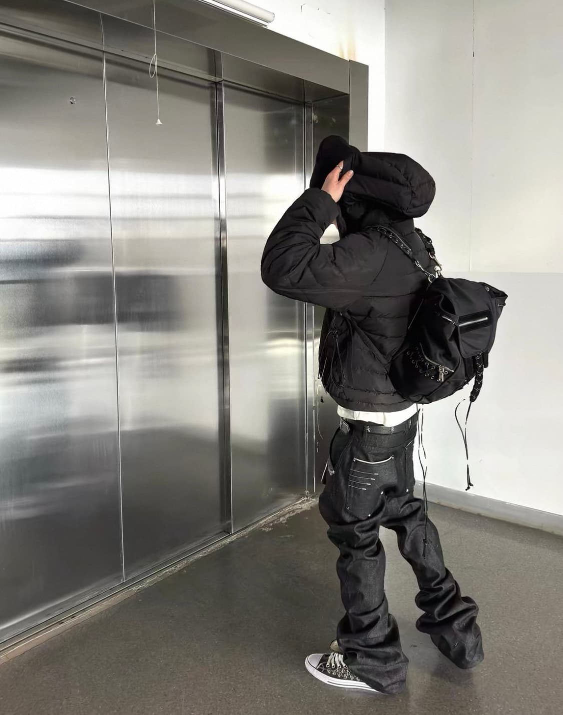 Snake Texture Cross Embroidery Pants 상품이미지2