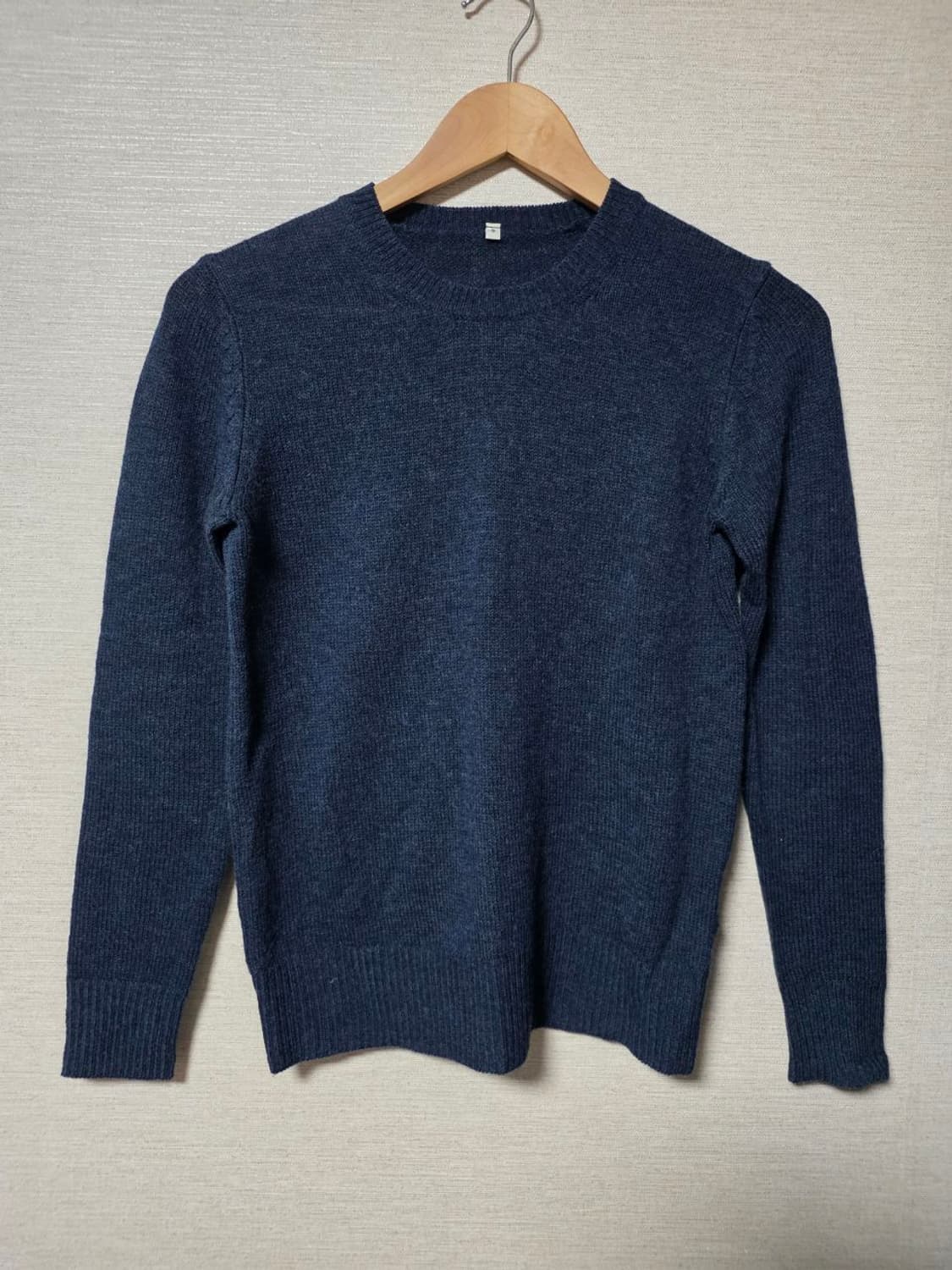 Muji 무지 무인양품 네이비 울 100% 니트 상품이미지1