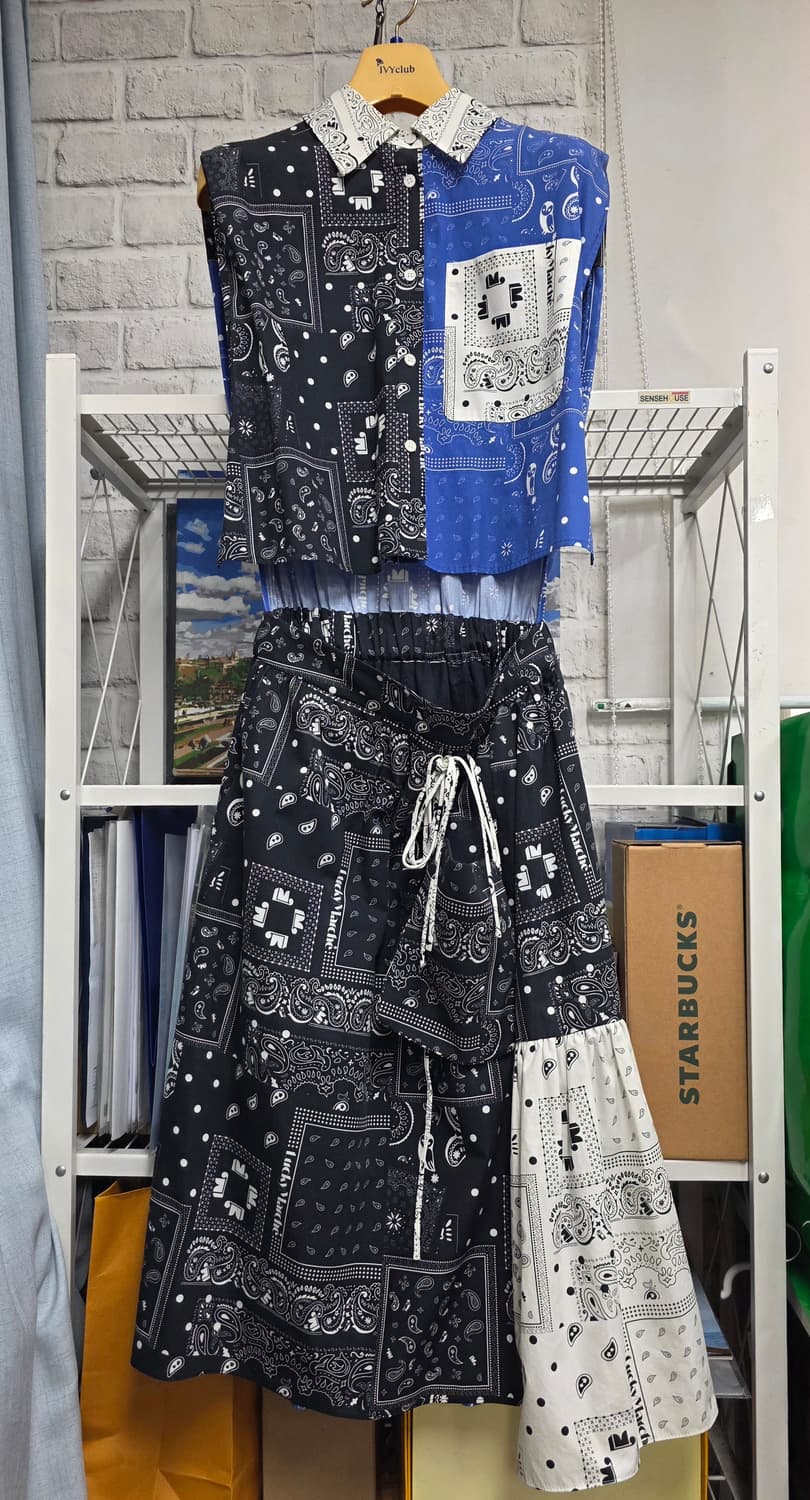 럭키마르쉐 나시 민소매 원피스 S 55 페이즐리 롱원피스 WM81 상품이미지1