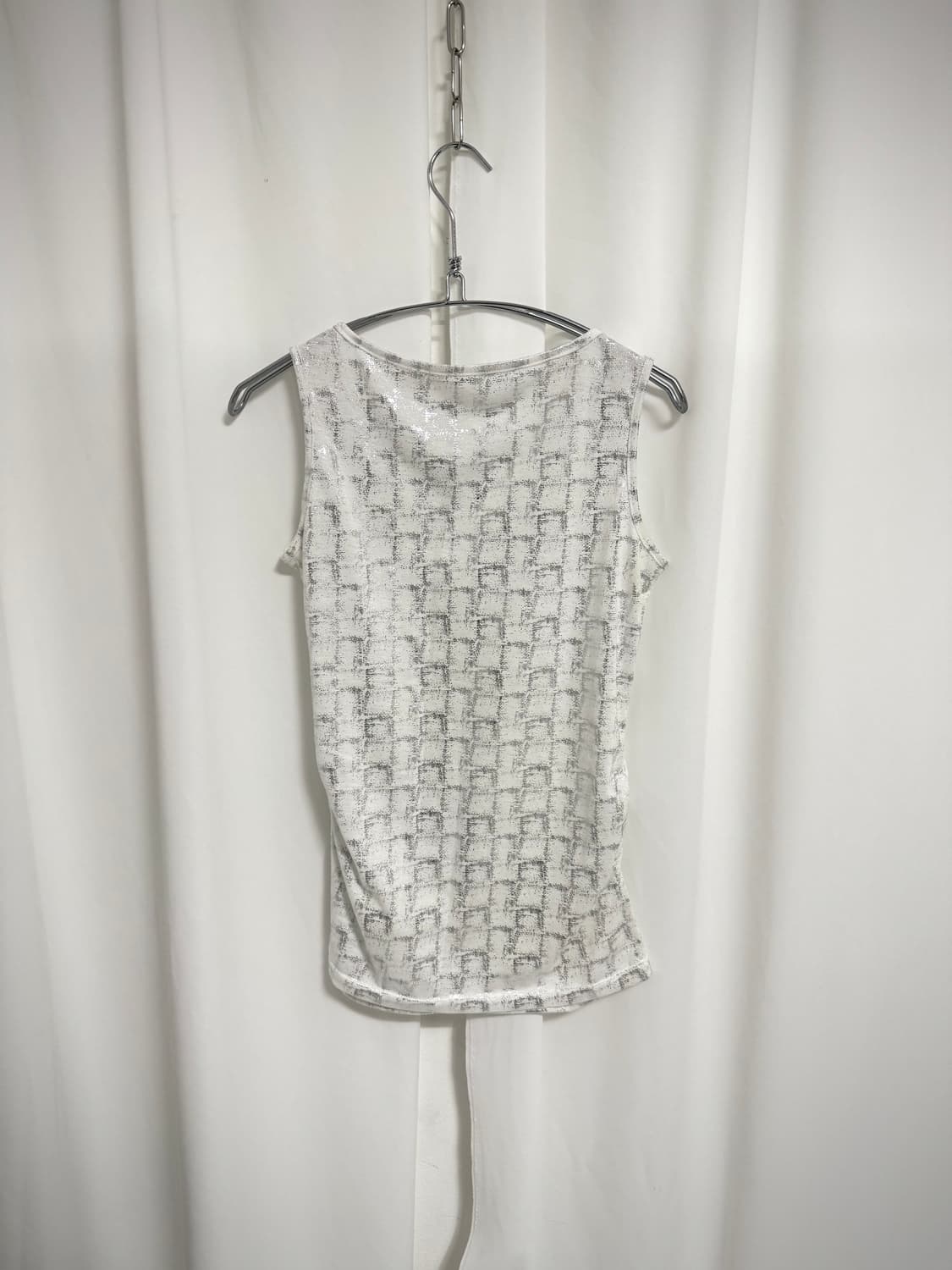 Glitter pattern white sleeveless 상품이미지2