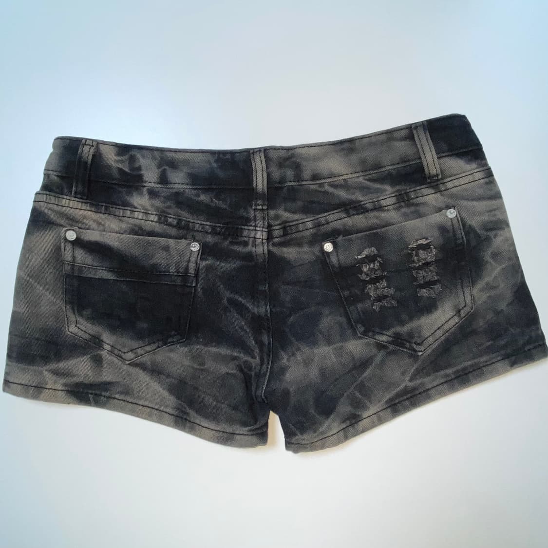 빈티지 흑청 데미지 반바지 숏츠 상품이미지2