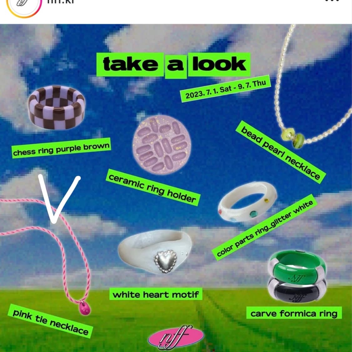 Nff pink tie necklace 엔프프 핑크 타이 목걸이 상품이미지3