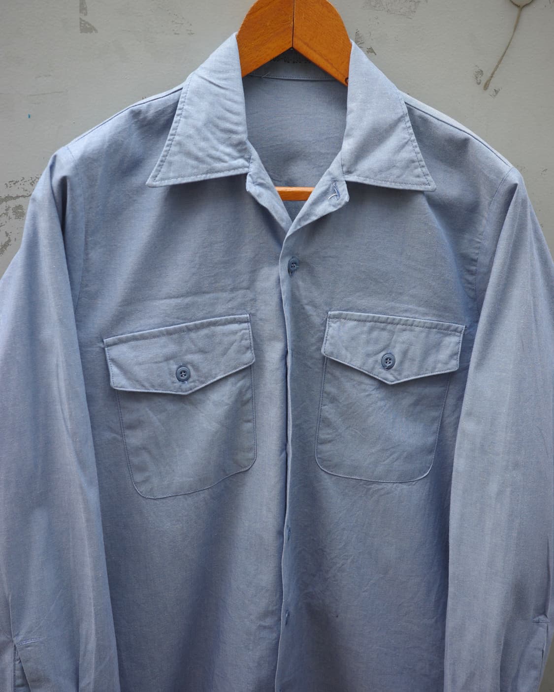 80s USNavy 샴브레이 셔츠 상품이미지2