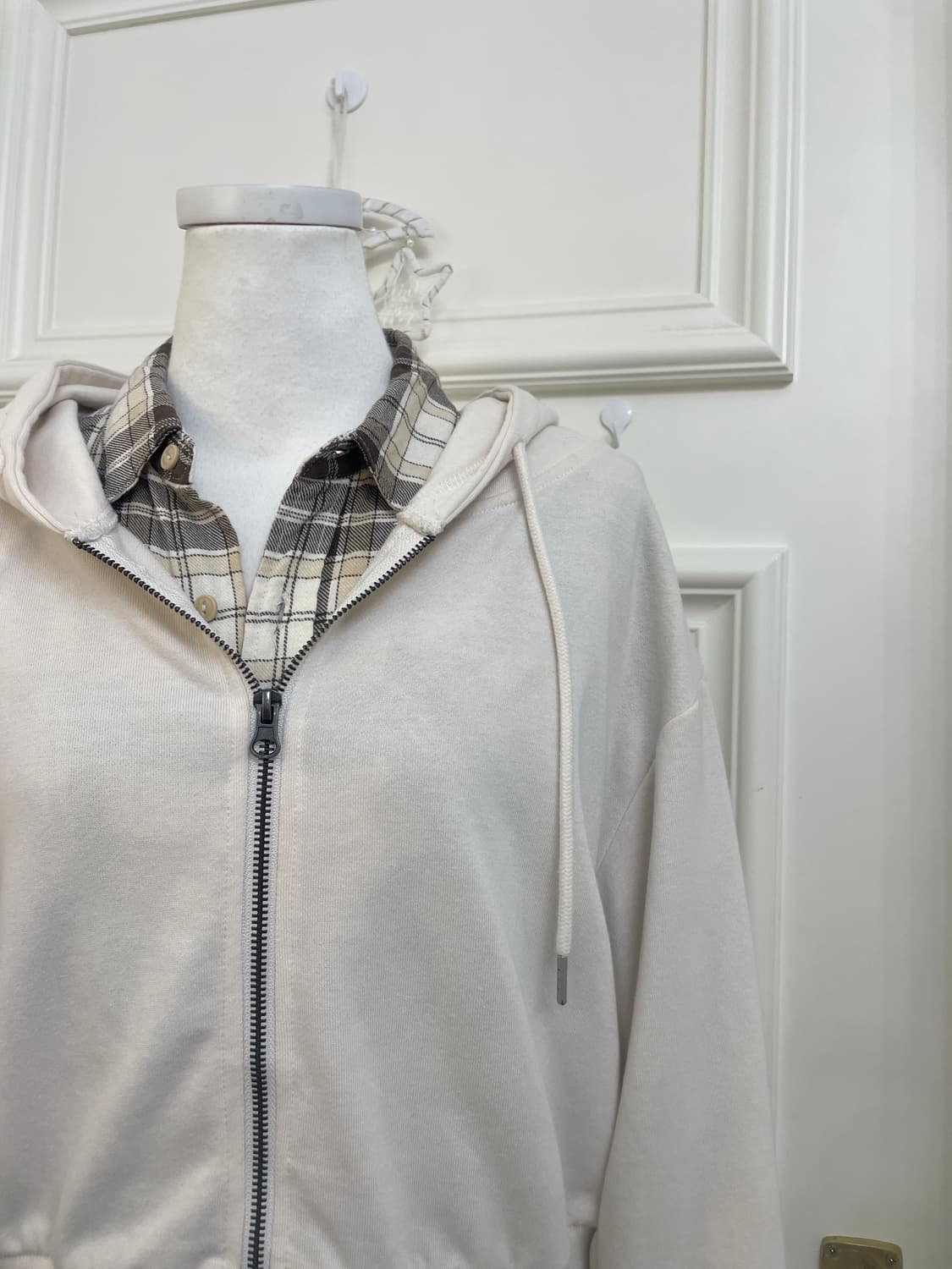 ivory sleeve shirring hoodie-zip(size-L) 상품이미지7