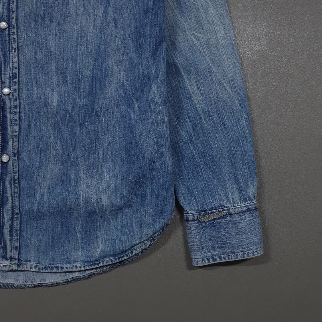 M (95) 디젤 디스트로이드 패치 투포켓 워싱 웨스턴 데님 셔츠 상품이미지4