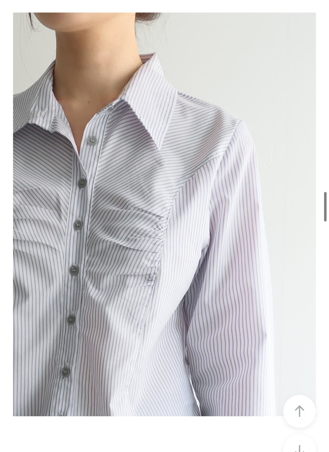 핀 스트라이프 셔링 셔츠 그레이 상품이미지4