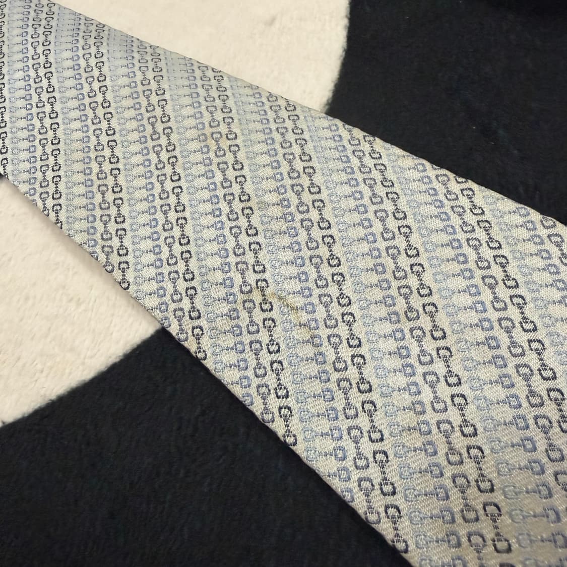 구찌 빈티지 실크 넥타이 (Sky Blue) 상품이미지6