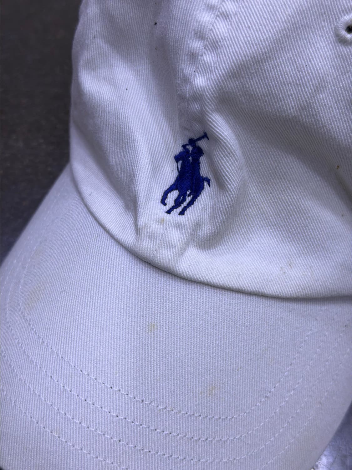 폴로 랄프로렌 포니 자수 가죽 벨트 캐쥬얼 볼캡 화이트 상품이미지3