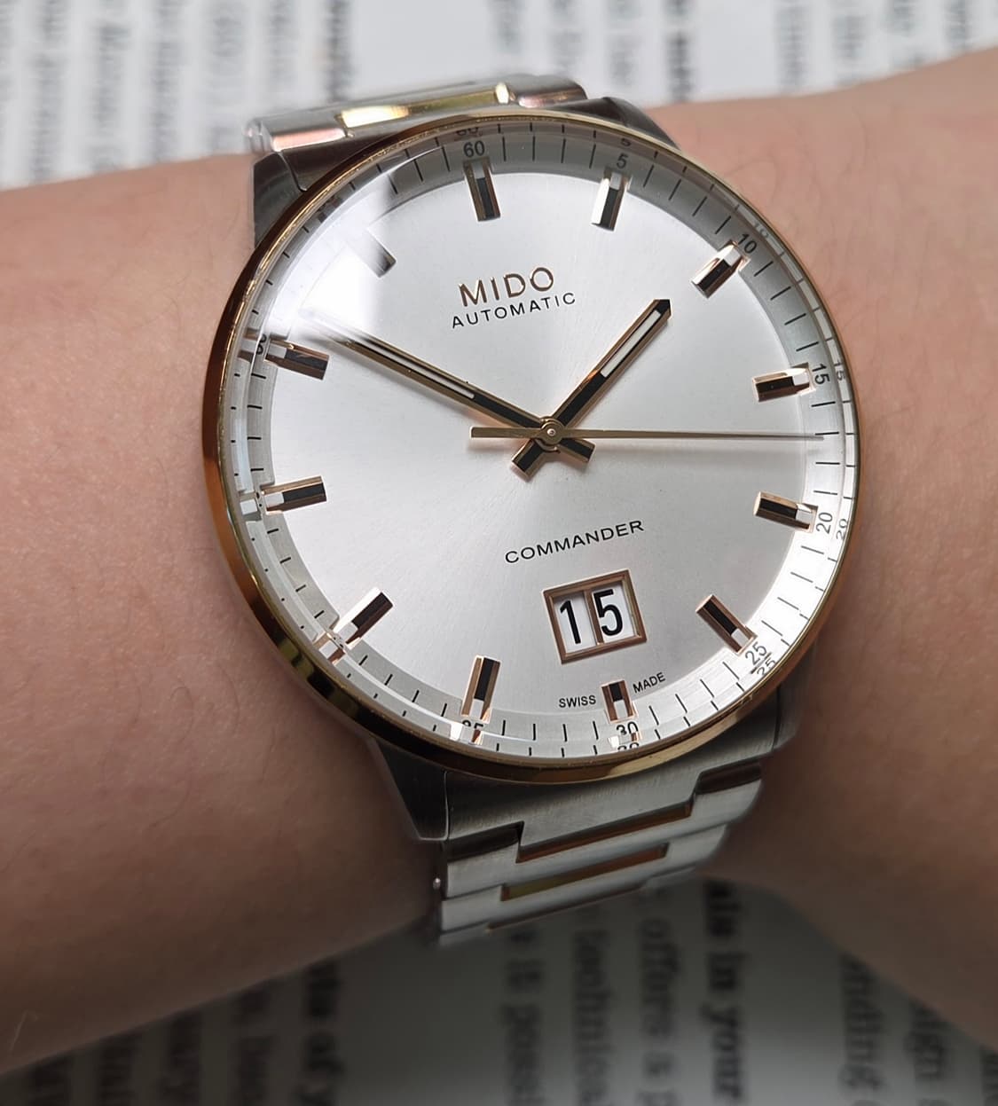미도(MIDO) 커맨더 빅 데이트 콤비 칼리버80 오토매틱 브레이슬릿 v 상품이미지10