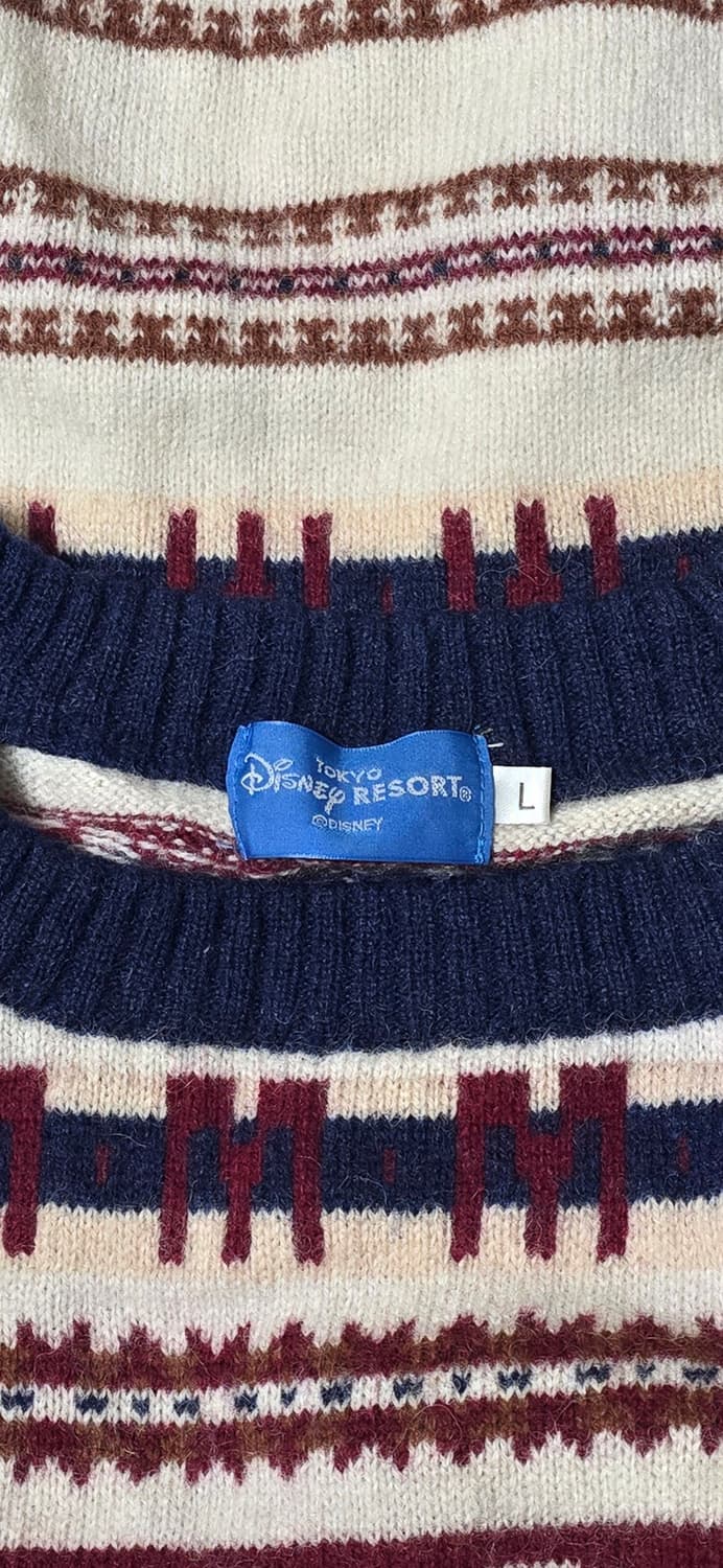 도쿄 디즈니 한정판 미키마우스 패턴 니트 L 상품이미지3