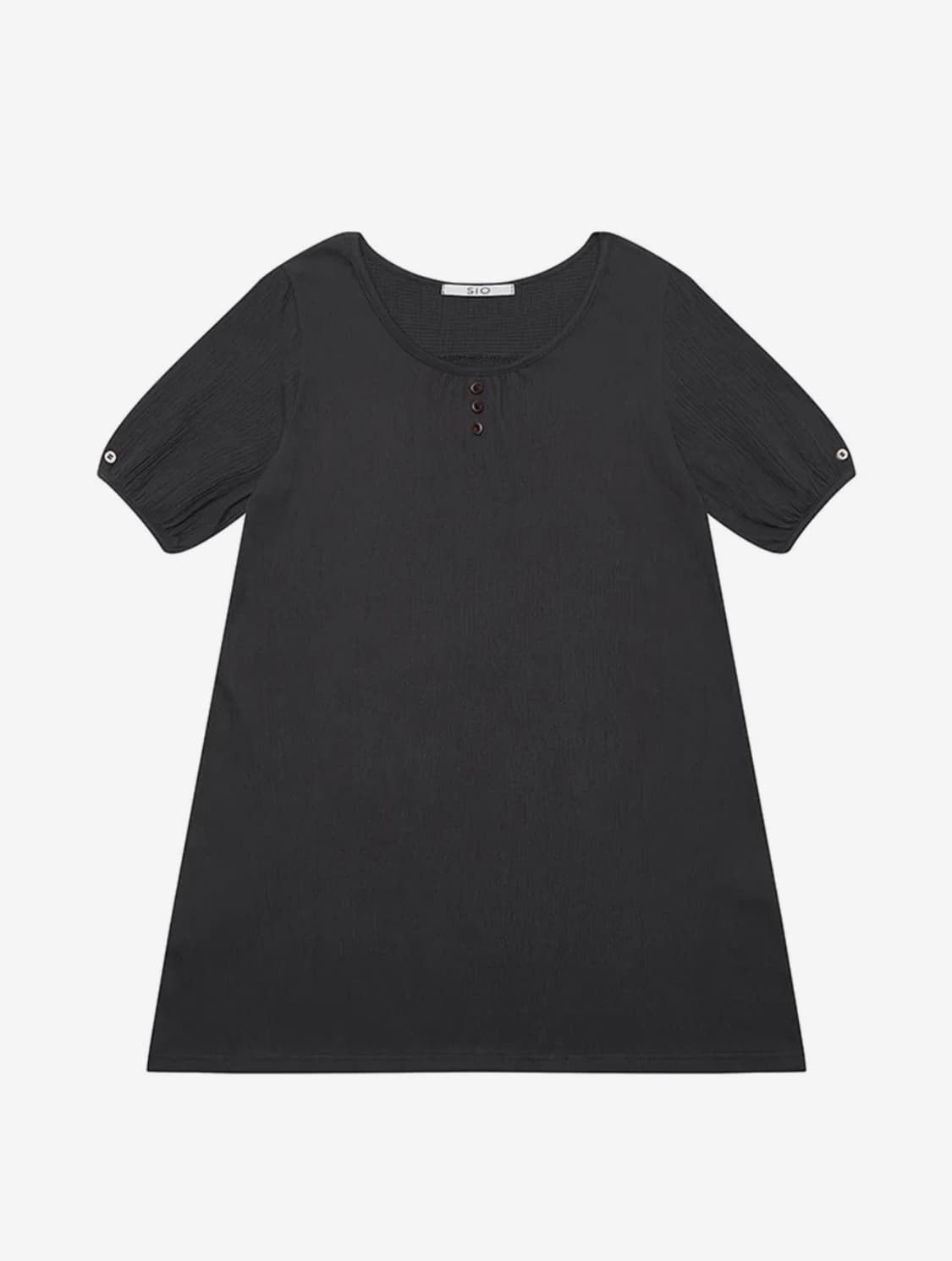WRINKLE PUFF MINI DRESS [NAVY] 상품이미지1