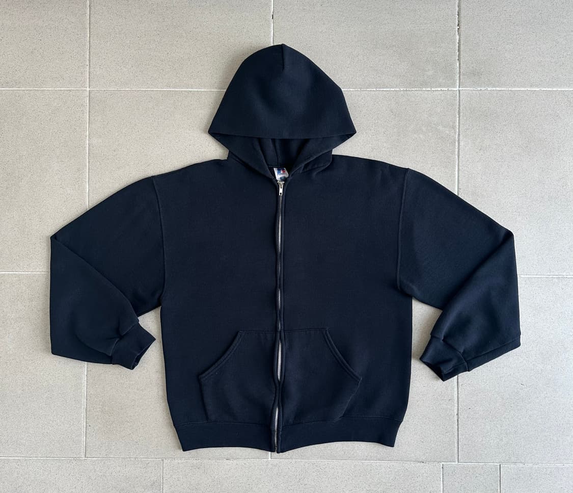 빈티지 러셀 후드집업 블랙 M 상품이미지1