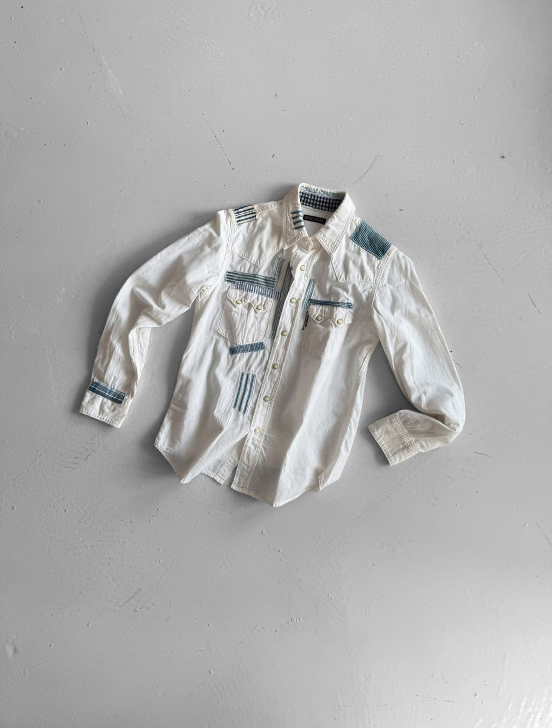 블루블루재팬 패치워크 셔츠 상품이미지1