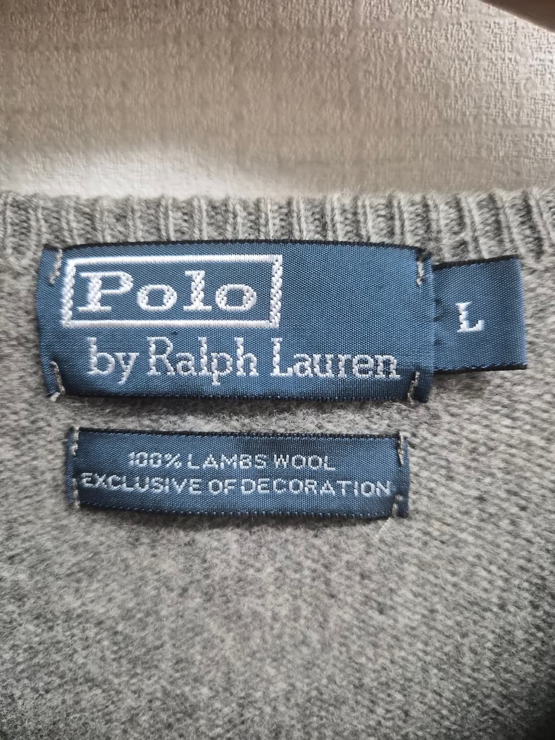 L) 폴로 랄프로렌 램스울 v넥 니트 팝니다 상품이미지3