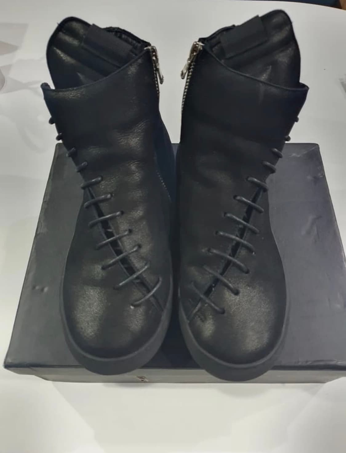 릭오웬스깔 사선 스트링 레더 하이탑 아티잔 39size 상품이미지1