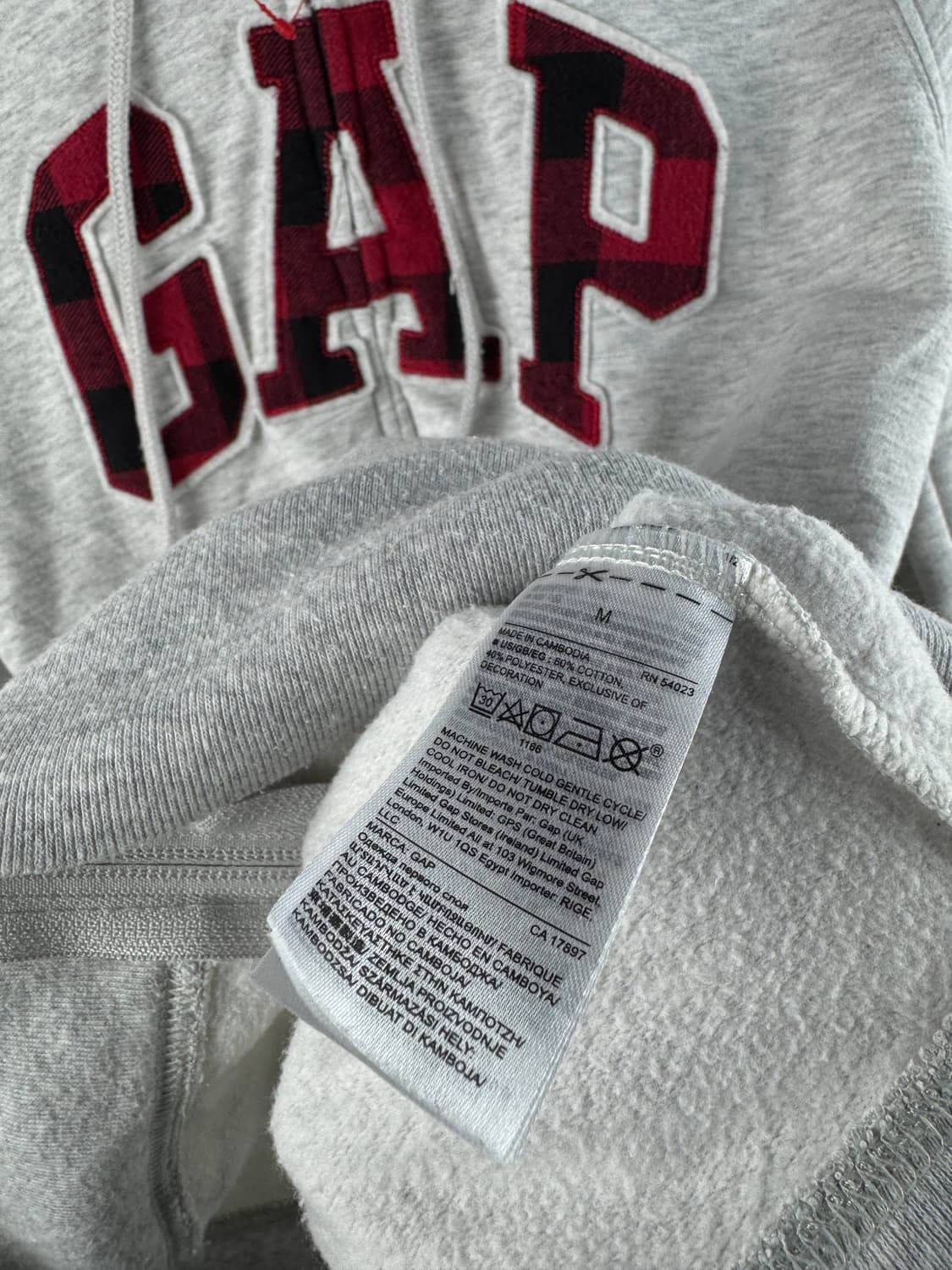 갭 레드체크 후드집업1697 상품이미지5