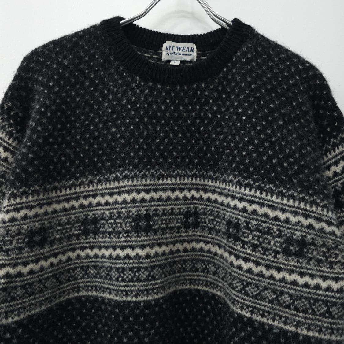 모 100% 블랙 노르딕 니트 상품이미지2