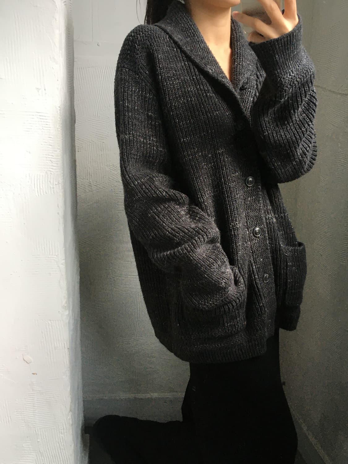 Polo 폴로 랄프로렌 신형 딥차콜 숄카라 가디건 상품이미지2