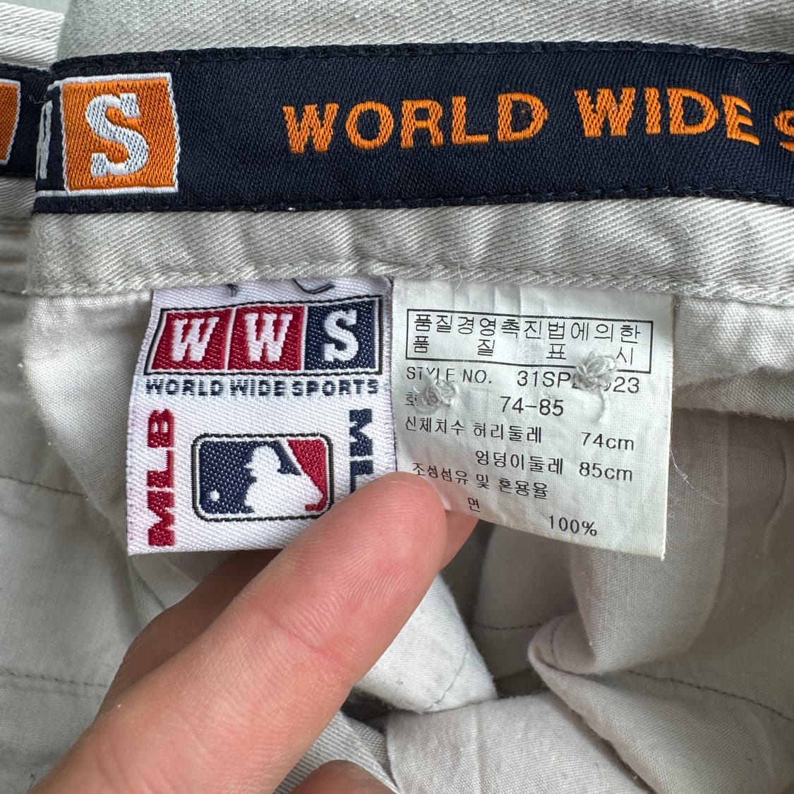 WWS MLB 베이스볼 올드스쿨 버뮤다 와이드 카고 반바지 상품이미지7