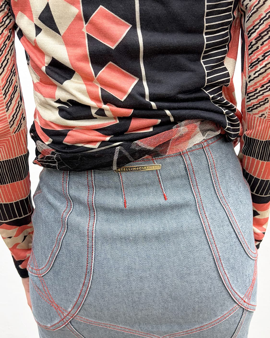 스텔라 매카트니 2004S/S 스티치 데님 미니 스커트 상품이미지4