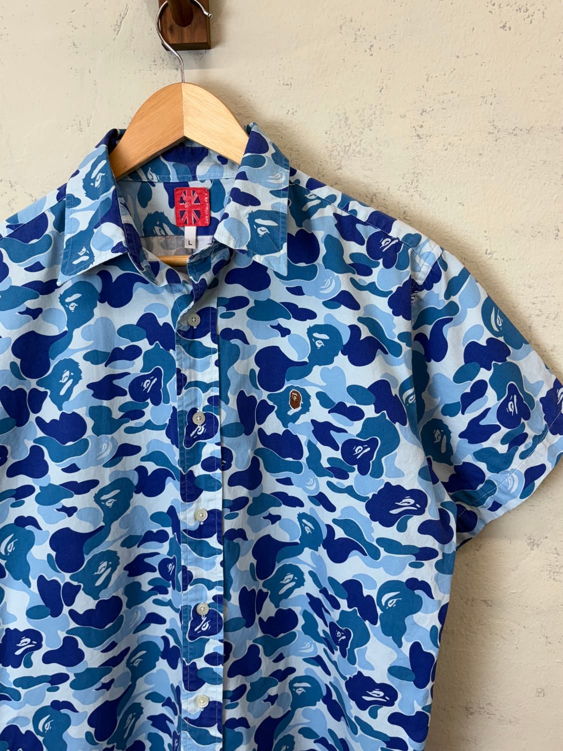 Bape 베이프 빈티지 블루 카모 반팔 셔츠 상품이미지2