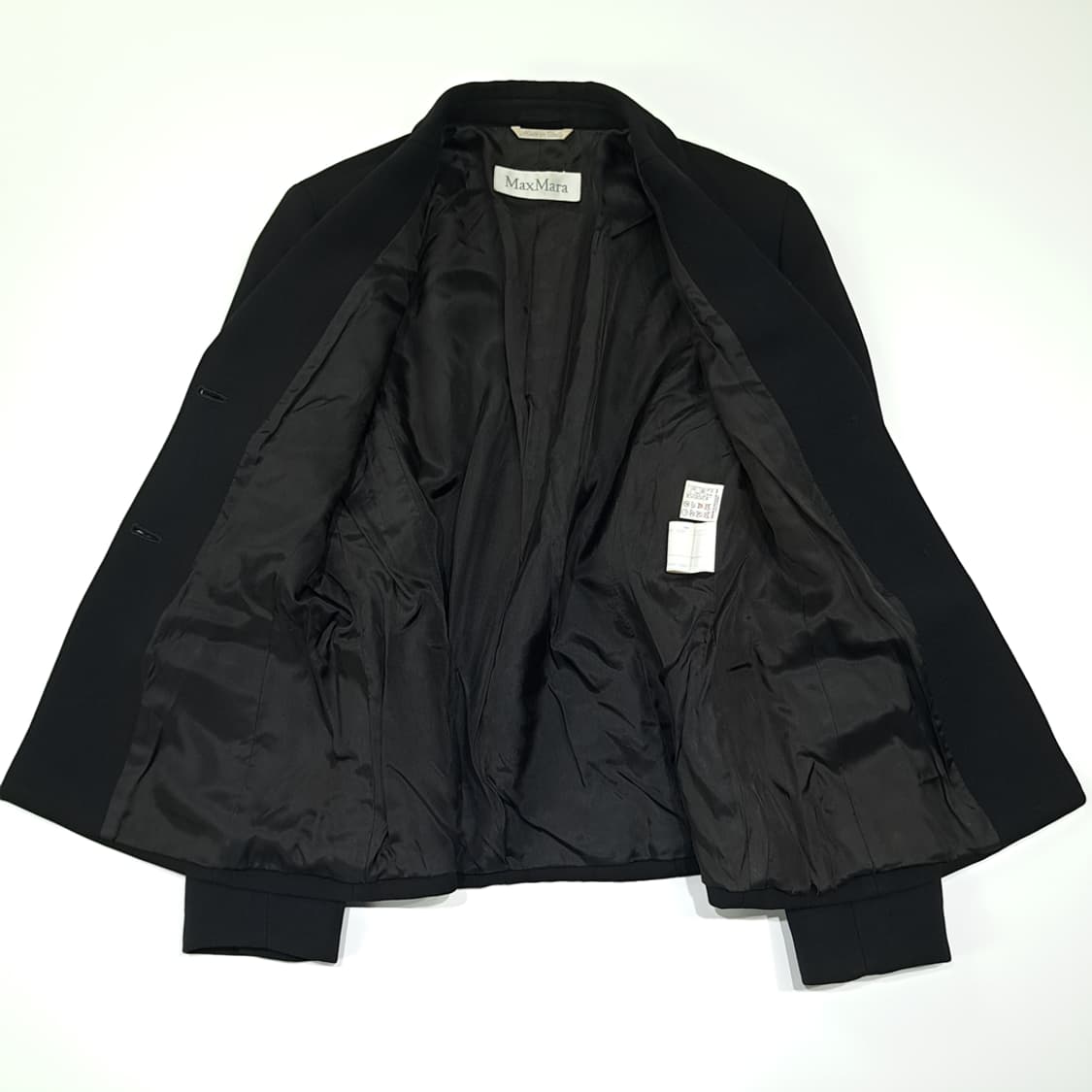 CL237 L 막스마라 90s 이태리판 울 싱글 블랙 자켓 아우터 상품이미지4