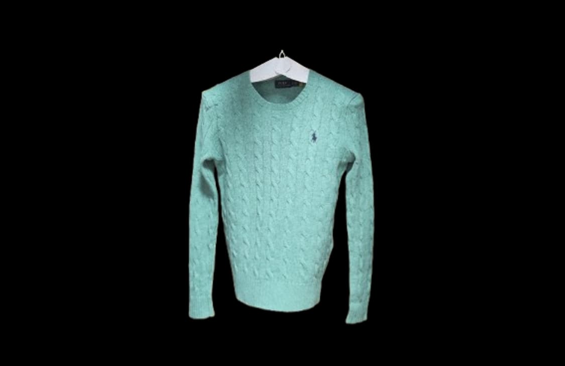 여성 폴로 캐시미어 & 울 QR인증 케이블 꽈배기 긴팔 니트 스웨터 상품이미지1
