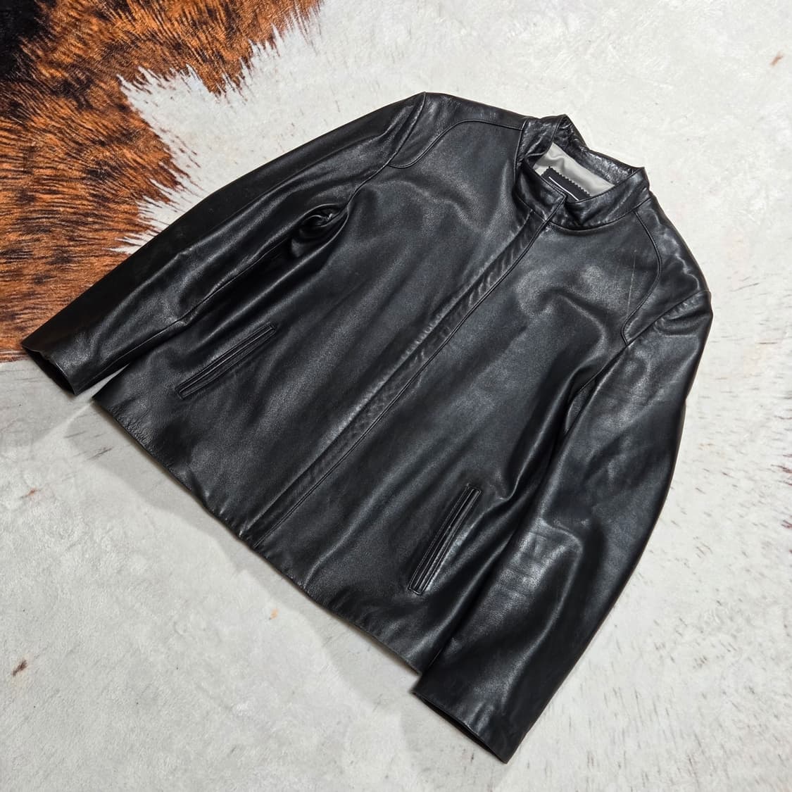 빈티지 리얼레더 블랙 양가죽 자켓 상품이미지1