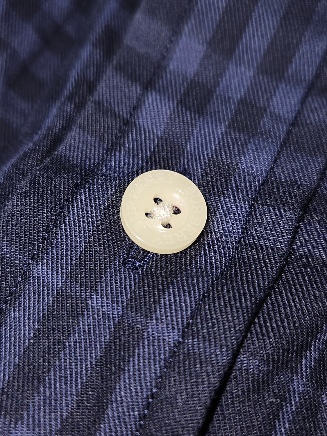 버버리 BURBERRY 다크블루 체크 셔츠 코튼 L (정품) 상품이미지3