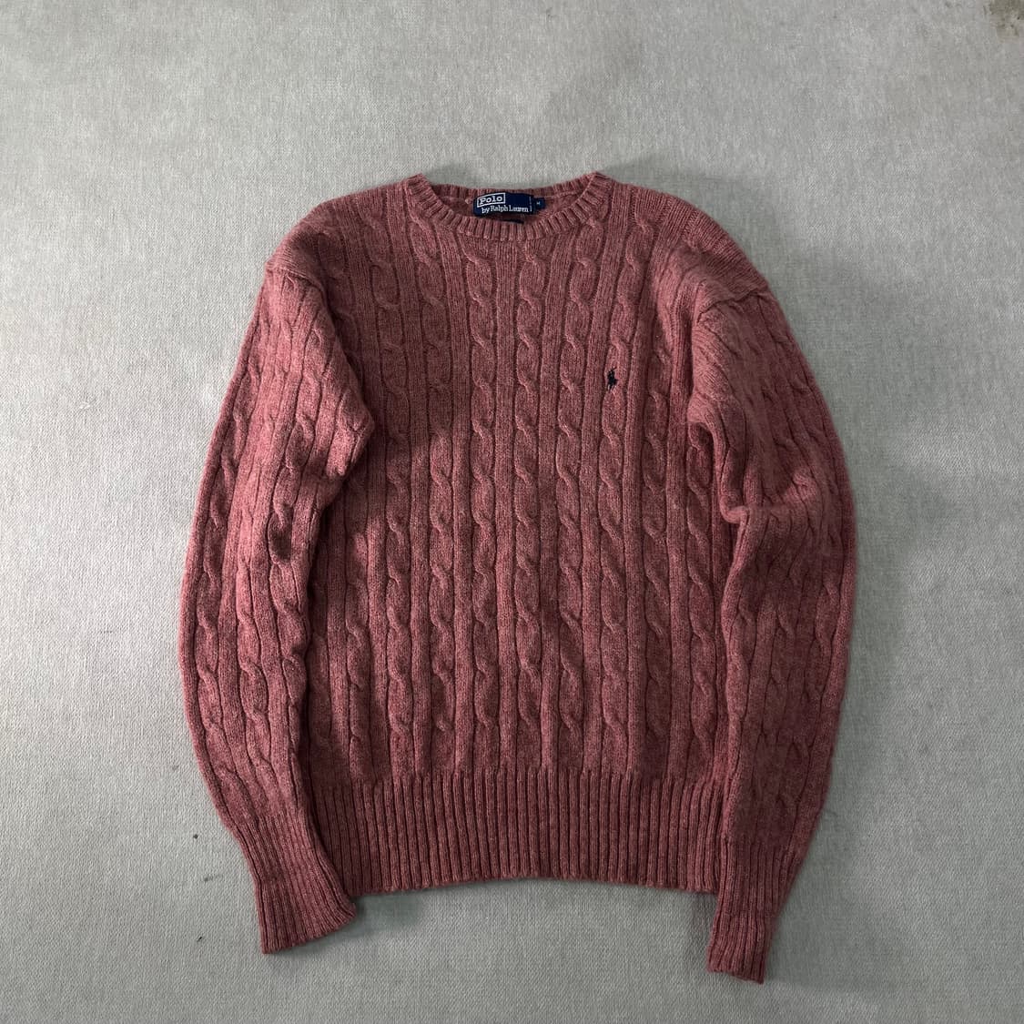 95 폴로랄프로렌 울 꽈배기 핑크 니트 상품이미지1