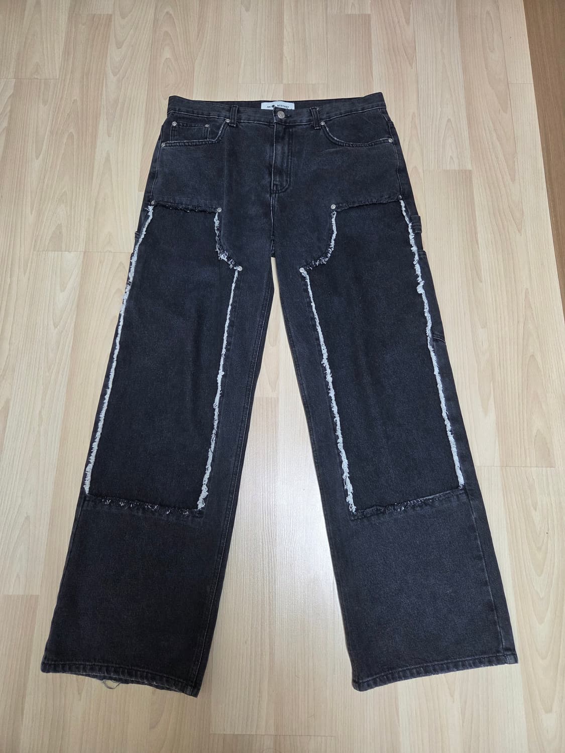 NOSTASY 업사이드 다운 더블니 워시드 그레이 상품이미지1