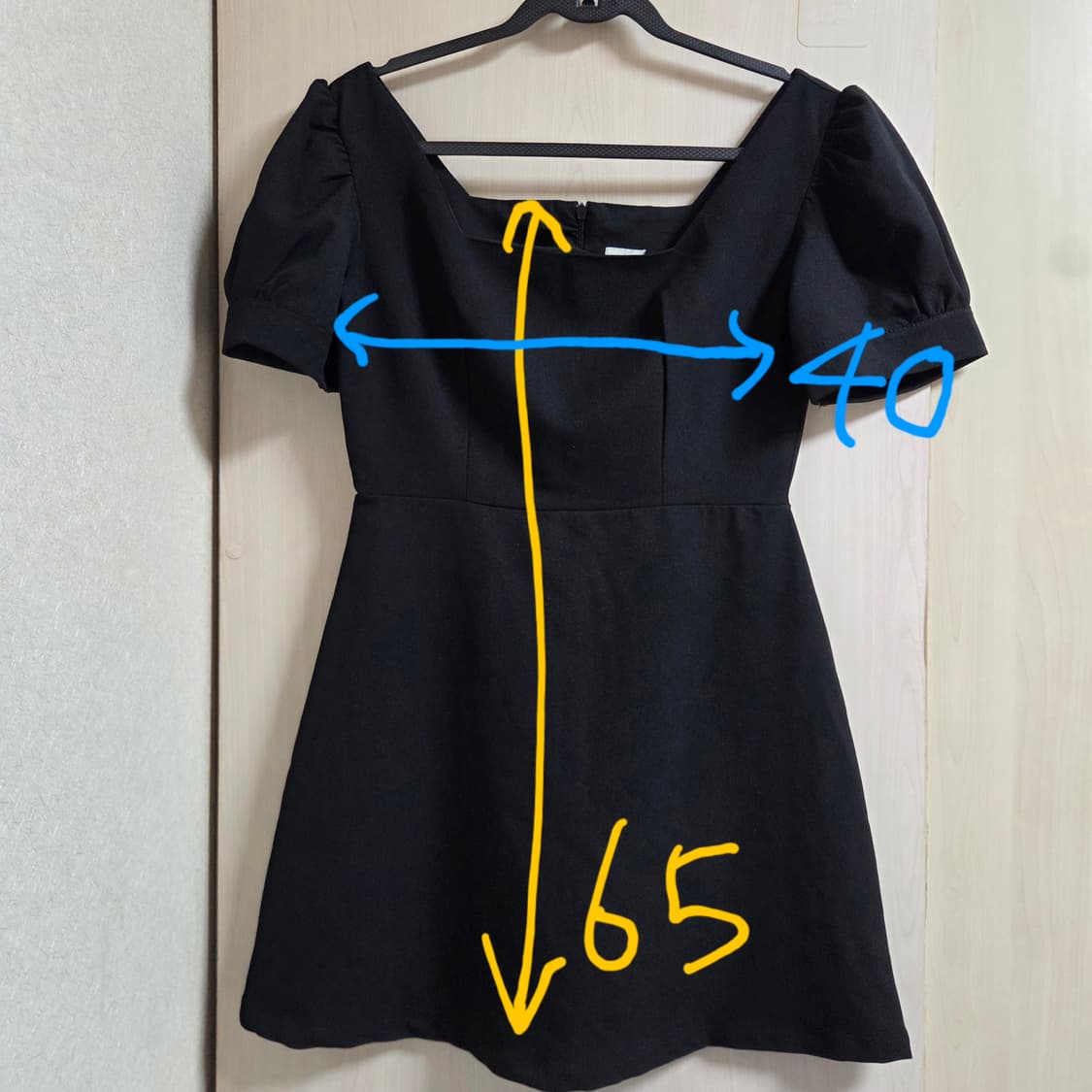 블랙 스퀘어넥 원피스 상품이미지2